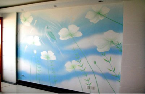 得荣画墙绘怎么画好白云的蓬松感？