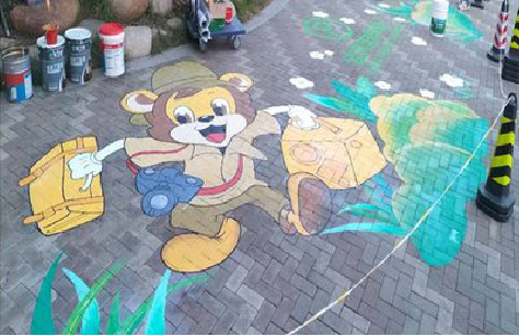 得荣夏季画地面彩绘会遇到的问题