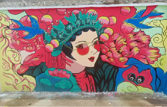 得荣墙体彩绘-网红墙