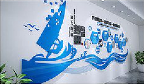 得荣海浪主题文化墙如何设计？
