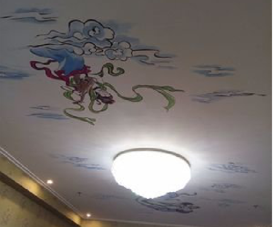 得荣如何快速绘制天花板上的手绘墙？