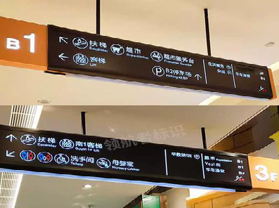 得荣如何通过商场标识牌引导客流分布？